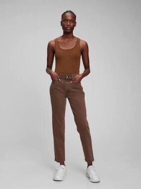 GAP cheeky straight high rise tan jeans